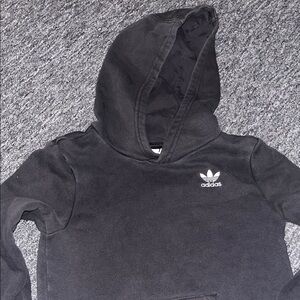 Adidas Black Hoodie with Logo Boys XS